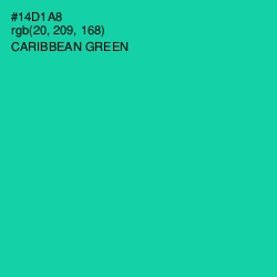 #14D1A8 - Caribbean Green Color Image