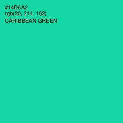 #14D6A2 - Caribbean Green Color Image