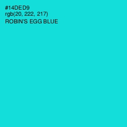 #14DED9 - Robin's Egg Blue Color Image