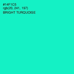 #14F1C5 - Bright Turquoise Color Image