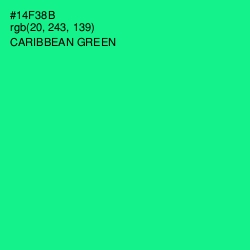 #14F38B - Caribbean Green Color Image