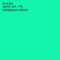 #14F4AF - Caribbean Green Color Image