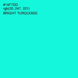 #14F7DD - Bright Turquoise Color Image