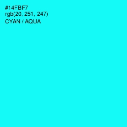 #14FBF7 - Cyan / Aqua Color Image