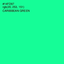 #14FD97 - Caribbean Green Color Image