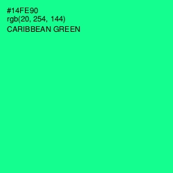 #14FE90 - Caribbean Green Color Image