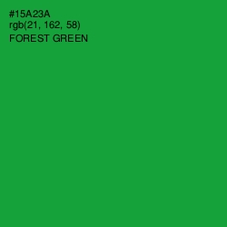 #15A23A - Forest Green Color Image