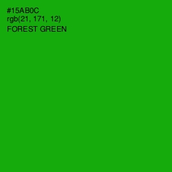 #15AB0C - Forest Green Color Image