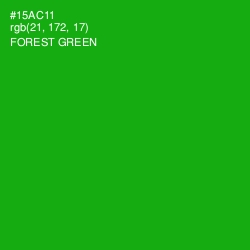 #15AC11 - Forest Green Color Image