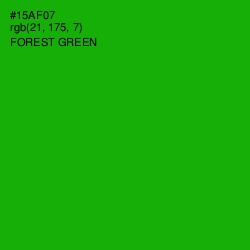 #15AF07 - Forest Green Color Image