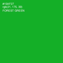 #15AF27 - Forest Green Color Image
