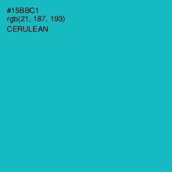 #15BBC1 - Cerulean Color Image