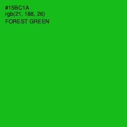 #15BC1A - Forest Green Color Image