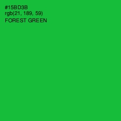 #15BD3B - Forest Green Color Image