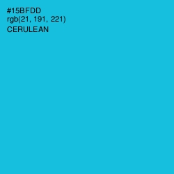 #15BFDD - Cerulean Color Image