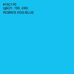 #15C1F0 - Robin's Egg Blue Color Image