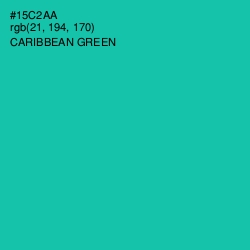 #15C2AA - Caribbean Green Color Image