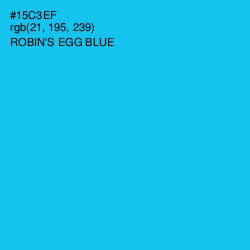 #15C3EF - Robin's Egg Blue Color Image