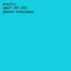 #15CFE1 - Bright Turquoise Color Image