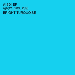 #15D1EF - Bright Turquoise Color Image