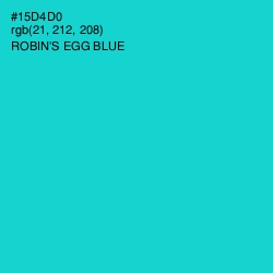 #15D4D0 - Robin's Egg Blue Color Image