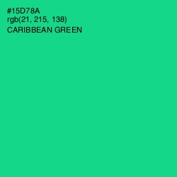 #15D78A - Caribbean Green Color Image