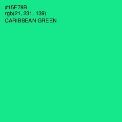 #15E78B - Caribbean Green Color Image