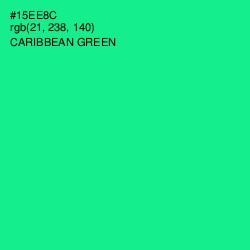 #15EE8C - Caribbean Green Color Image