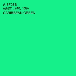 #15F08B - Caribbean Green Color Image