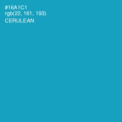 #16A1C1 - Cerulean Color Image