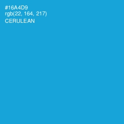 #16A4D9 - Cerulean Color Image