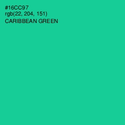 #16CC97 - Caribbean Green Color Image