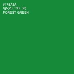 #178A3A - Forest Green Color Image