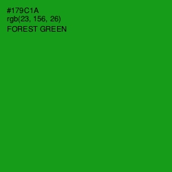 #179C1A - Forest Green Color Image