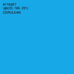 #17A9E7 - Cerulean Color Image