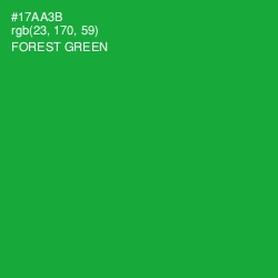 #17AA3B - Forest Green Color Image