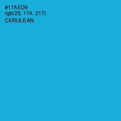 #17AED9 - Cerulean Color Image