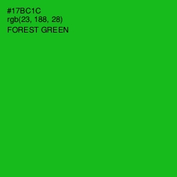 #17BC1C - Forest Green Color Image