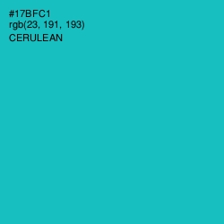 #17BFC1 - Cerulean Color Image