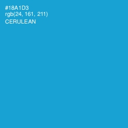 #18A1D3 - Cerulean Color Image