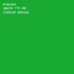 #18AA31 - Forest Green Color Image