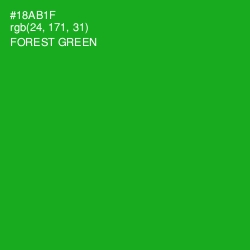 #18AB1F - Forest Green Color Image