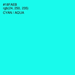 #18FAEB - Cyan / Aqua Color Image
