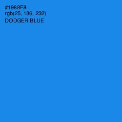 #1988E8 - Dodger Blue Color Image