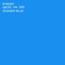 #1990EF - Dodger Blue Color Image