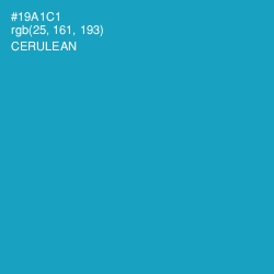 #19A1C1 - Cerulean Color Image