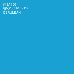 #19A1D3 - Cerulean Color Image