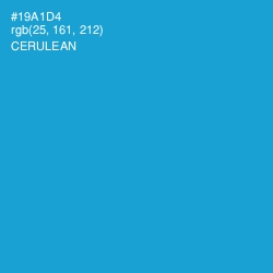 #19A1D4 - Cerulean Color Image