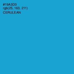 #19A3D3 - Cerulean Color Image