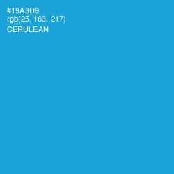 #19A3D9 - Cerulean Color Image